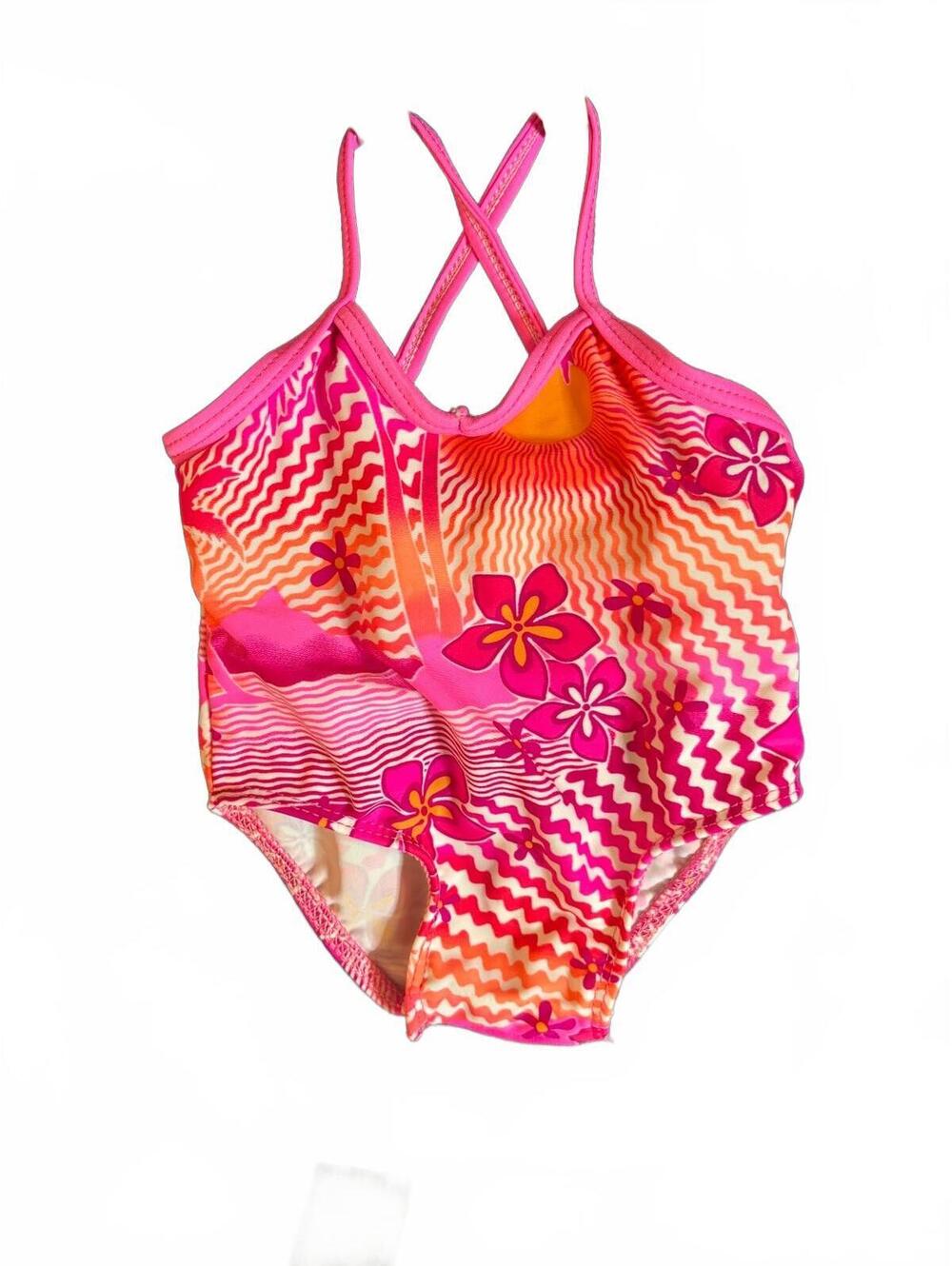 Sand N Sun Pink Toddler One-Piece Swimsuit with Snap Closure